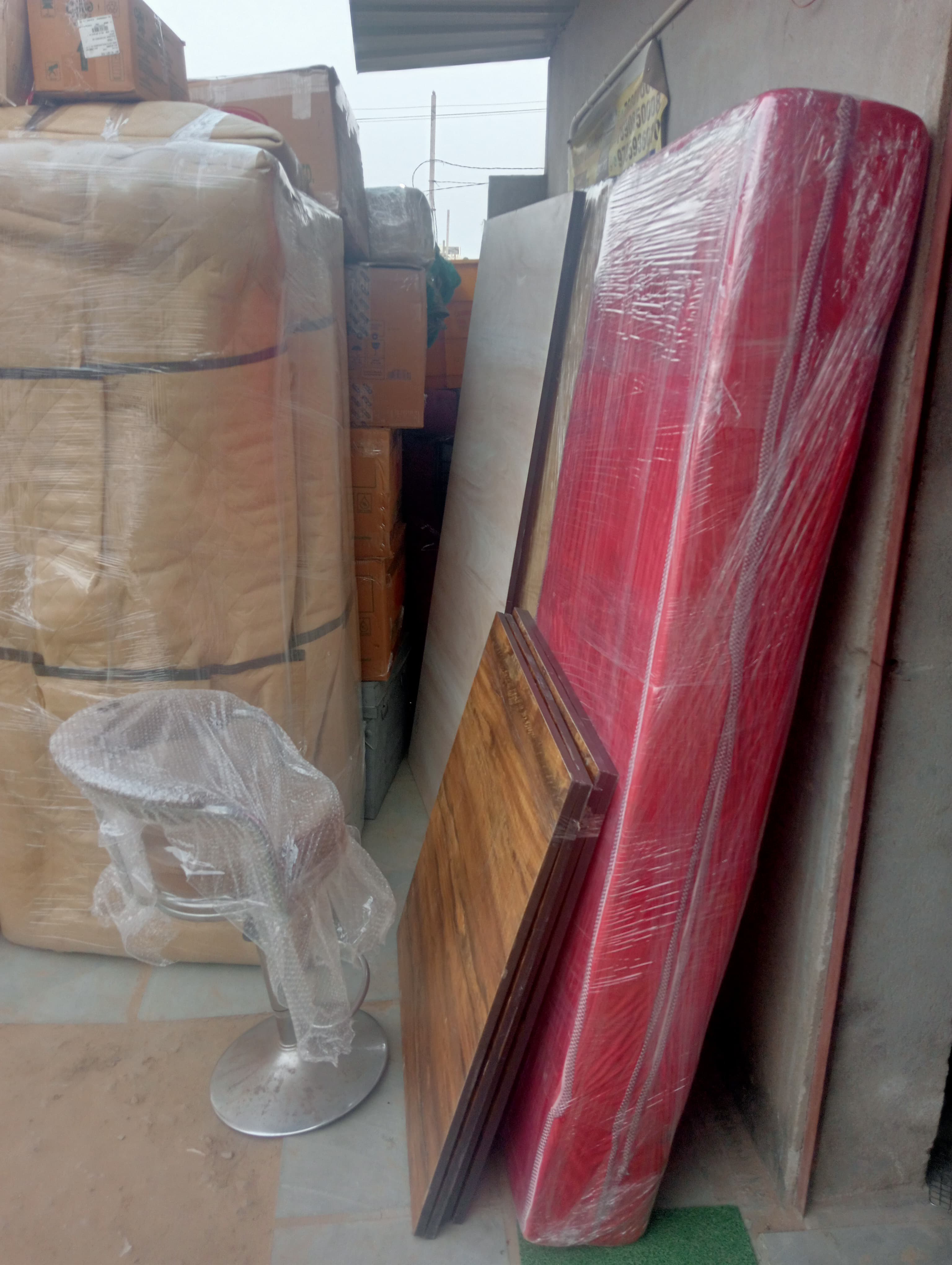 Office relocation team moving computer monitors