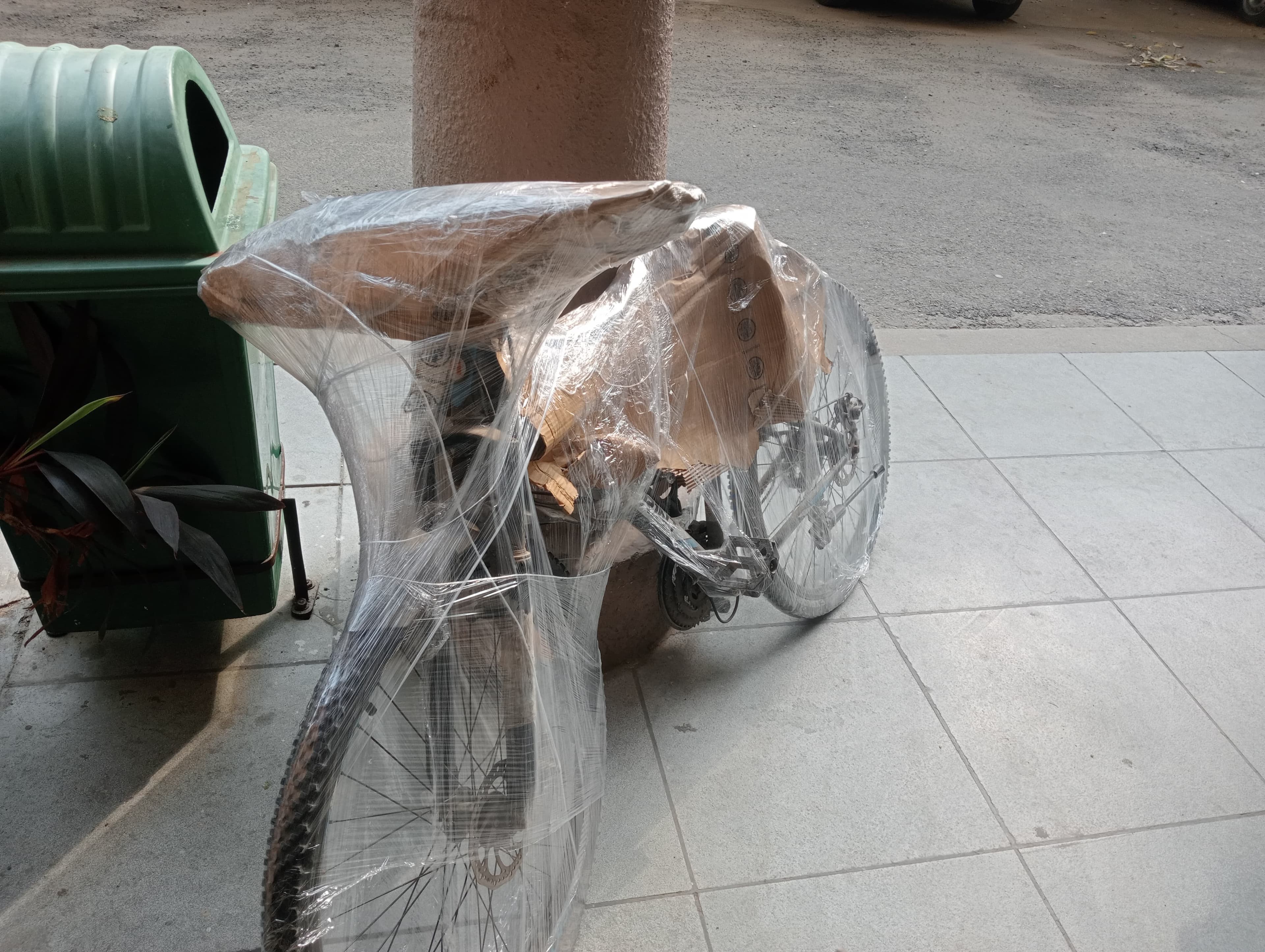 Car secured on a transport trailer