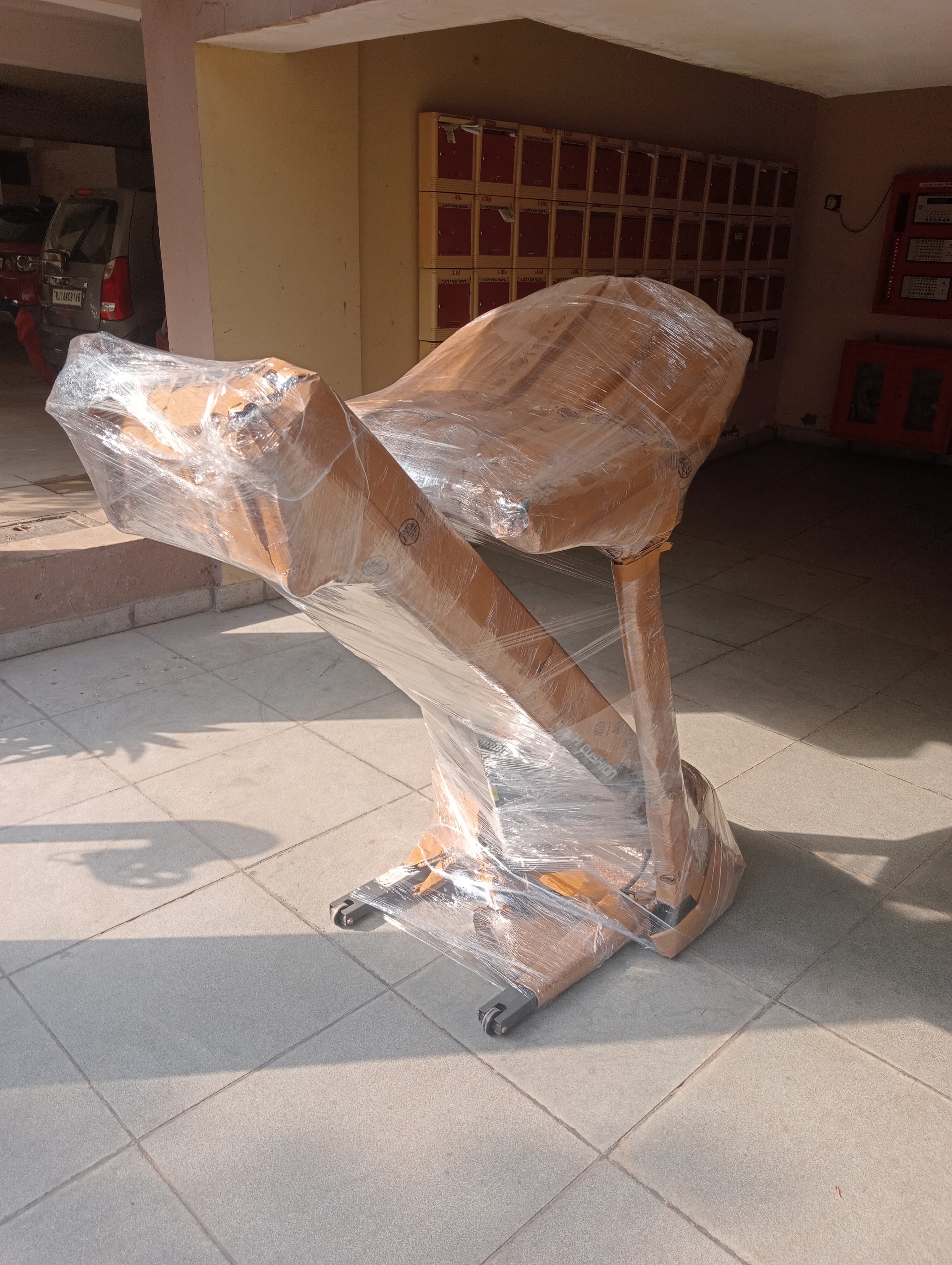 Family unpacking dishes in their new kitchen