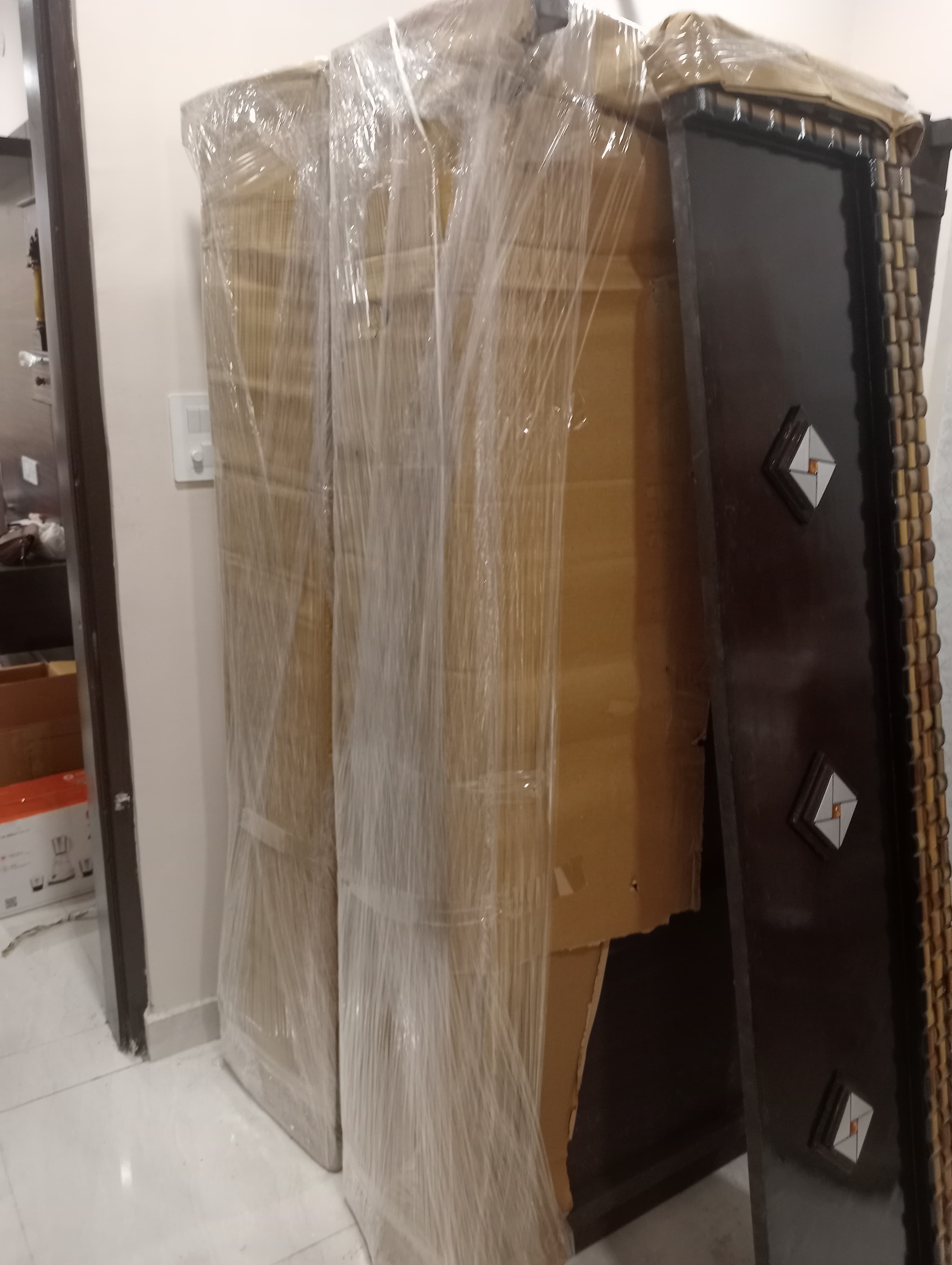 Office team setting up workstations in new office