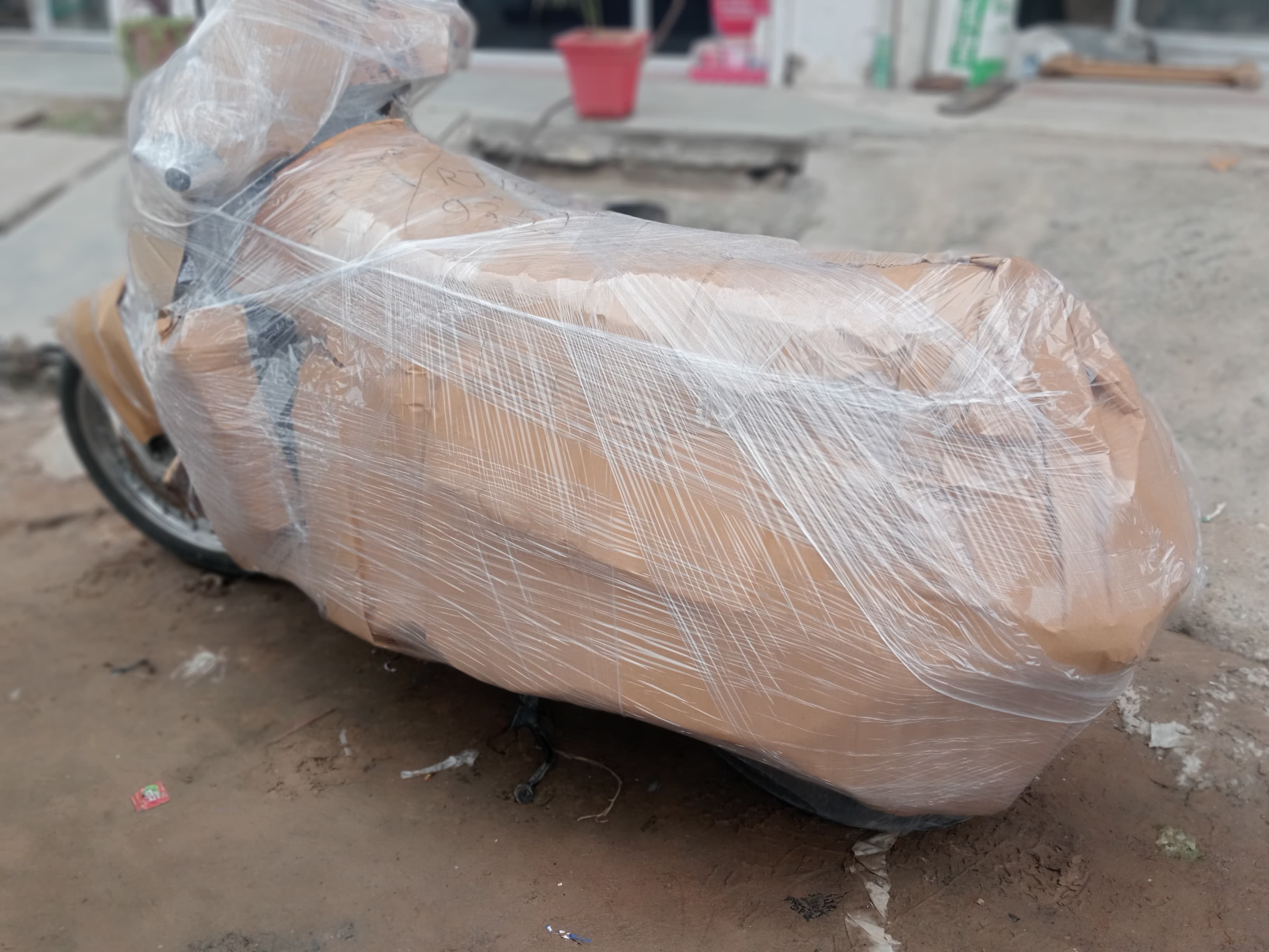 Family organizing their new home office